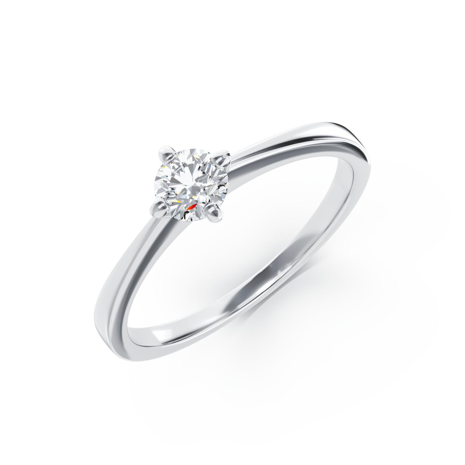 18K white gold engagement ring with a 0.305ct solitaire diamond
